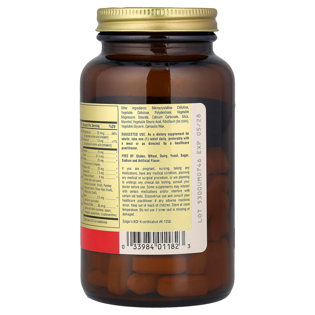 Solgar Formula VM-75 Multiple Vitamins with Chelated Minerals, 90 Tablets - view 3