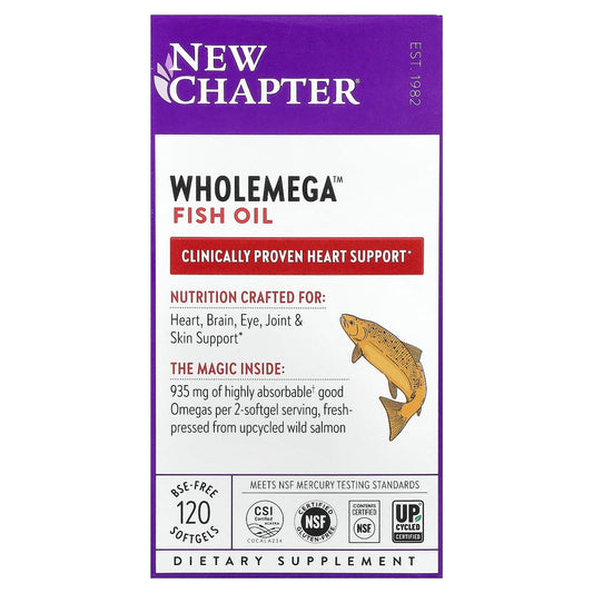 New Chapter Wholemega Fish Oil, 120 Softgels
