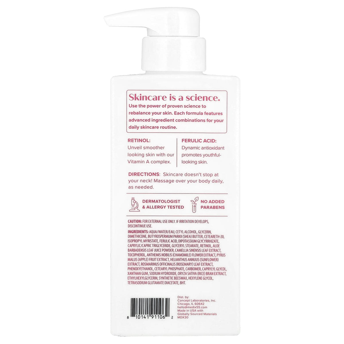 Medix 5.5 Age Rewind Retinol + Ferulic Acid Body Cream 444 ml (15 fl oz) — alternate product view