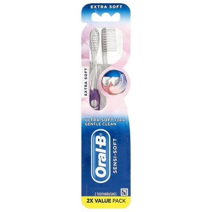 Oral-B Sensi-Soft Extra-Soft Toothbrushes, Pack of 2