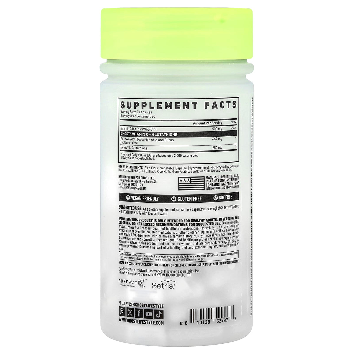 Ghost Basics Vitamin C + Glutathione 60 Veg Capsules - view 2