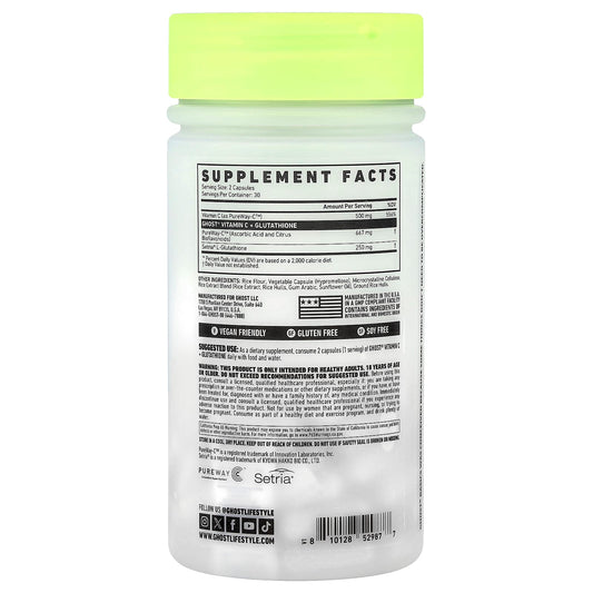 Ghost Basics Vitamin C + Glutathione 60 Veg Capsules - view 2