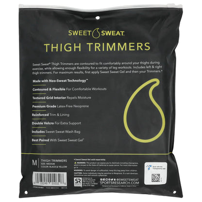 Sports Research Sweet Sweat Thigh Trimmers Medium Black and Yellow - view 3