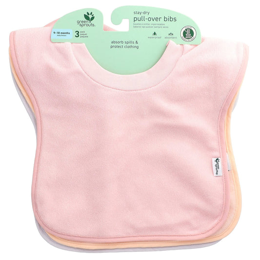 Green Sprouts Stay-Dry Pull-Over Bibs 9-18 Months 3 Pack