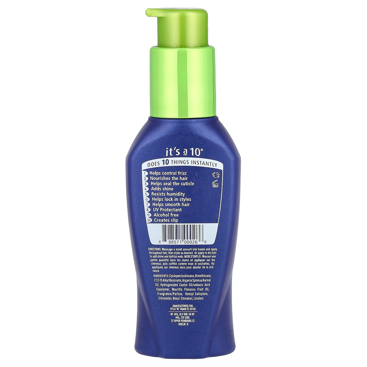 It's a 10 Miracle Styling Serum Alcohol Free 118 ml — alternate product view