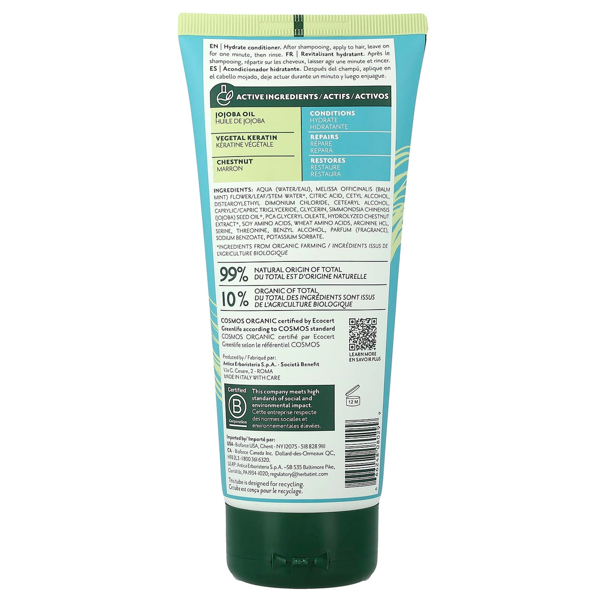 Herbatint Hydrate Conditioner, 6.8 fl oz (200 ml) — alternate product view