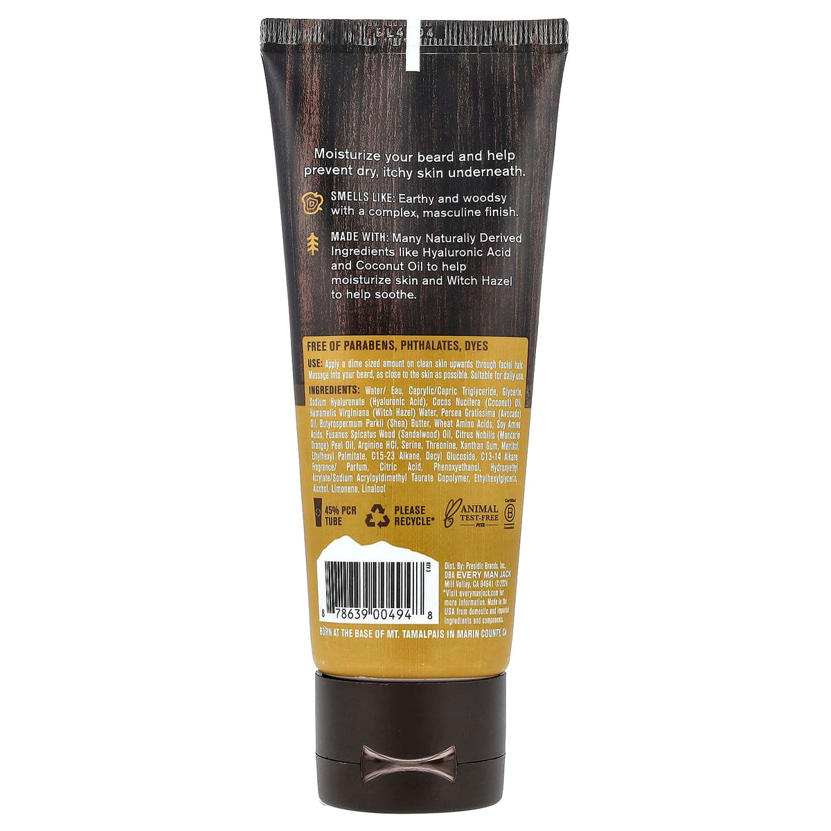 Every Man Jack Beard + Face Recovery Lotion, Sandalwood, 95 ml (3.2 fl oz) — alternate product view