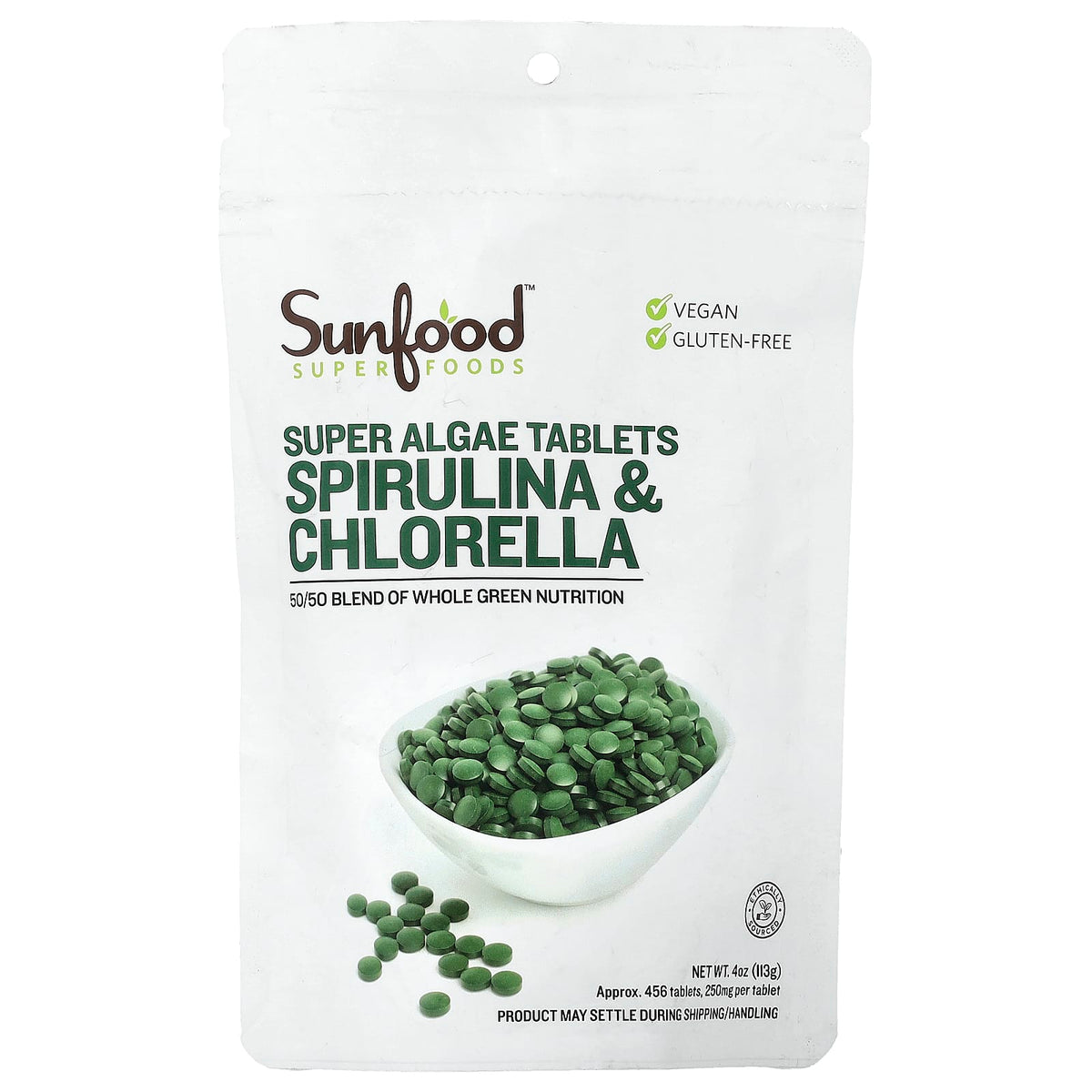 Sunfood Super Algae Tablets Spirulina & Chlorella, Approx. 456 Tablets — product view
