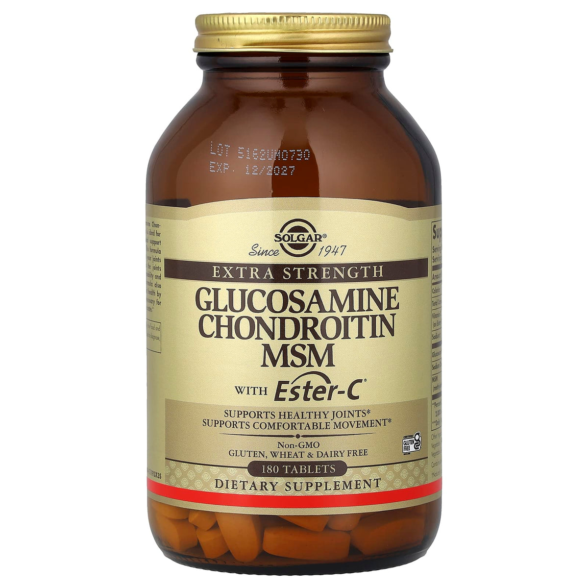 Solgar Glucosamine Chondroitin MSM with Ester-C, 180 Tablets