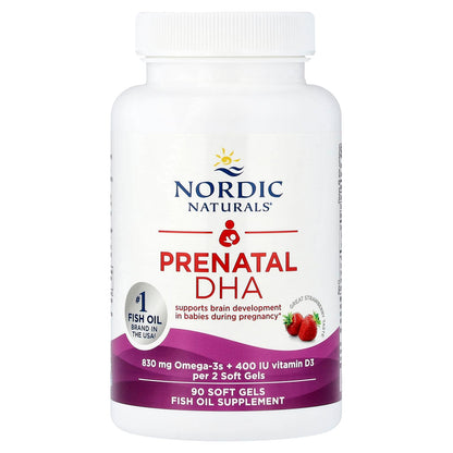 Nordic Naturals Prenatal DHA, Strawberry, 90 Soft Gels - view 3