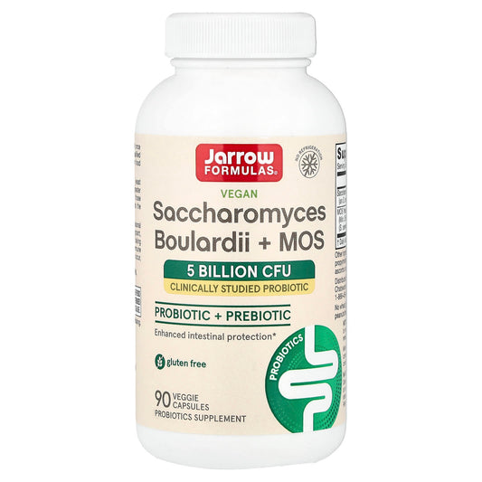 Jarrow Formulas Vegan Saccharomyces Boulardii + MOS 90 Veggie Capsules