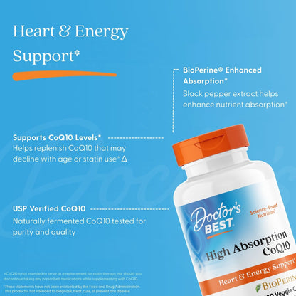 Doctor's Best High Absorption CoQ10, 200 mg, 180 Veggie Caps - view 6