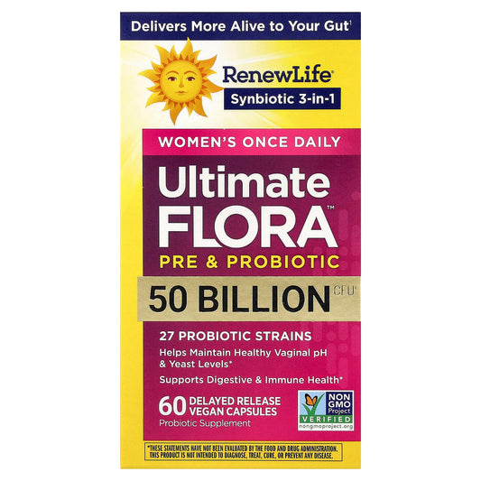 Renew Life Women's Once Daily Ultimate Flora Pre & Probiotic, 60 Capsules