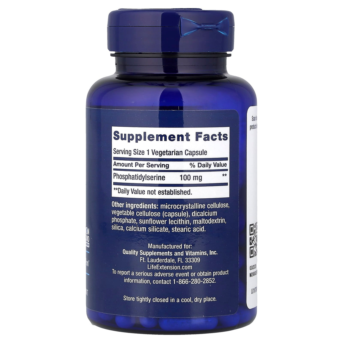 Life Extension PS Caps, 100 mg, 100 Vegetarian Capsules - view 2