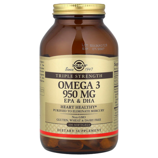 Solgar Omega-3 EPA & DHA Triple Strength 950 mg, 100 Softgels