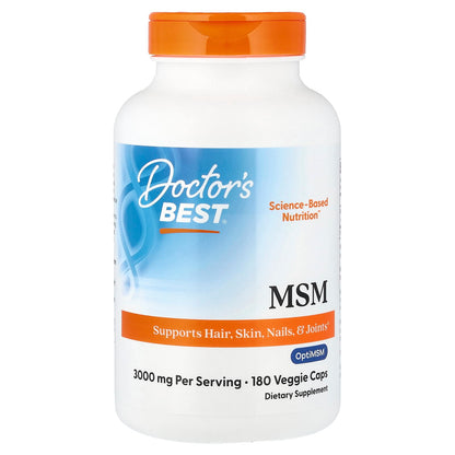 Doctor's Best MSM, 180 Veggie Caps (1,000 mg per Capsule)