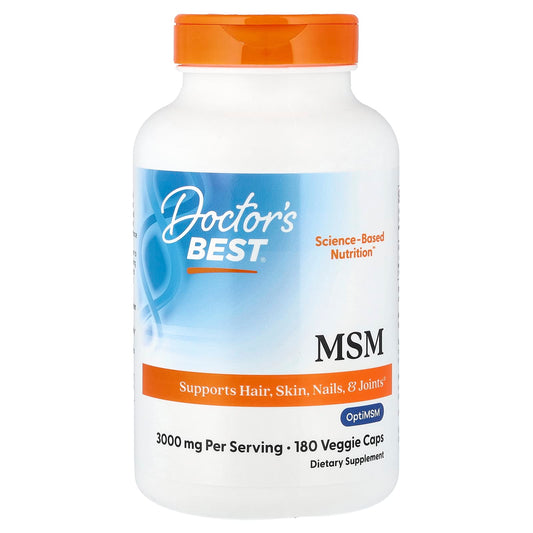 Doctor's Best MSM, 180 Veggie Caps (1,000 mg per Capsule)