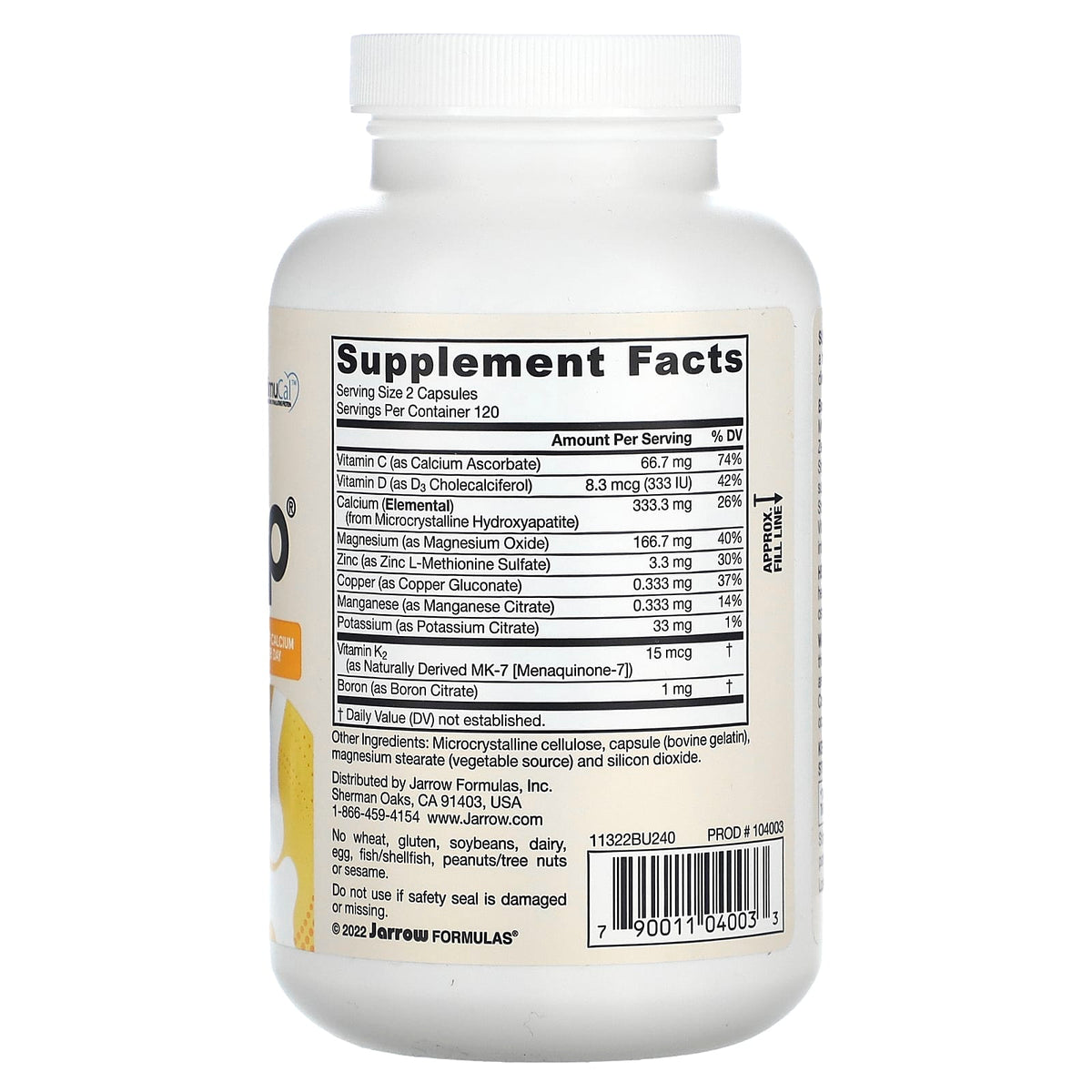 Jarrow Formulas BoneUp, 1,000 mg, 240 Capsules - view 2