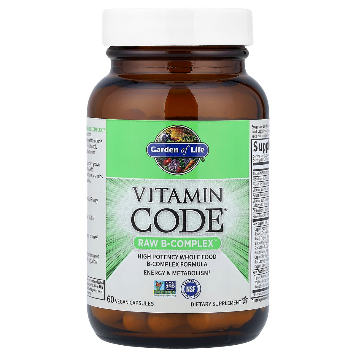 Garden of Life Vitamin Code RAW B-Complex, 60 Vegan Capsules - view 3