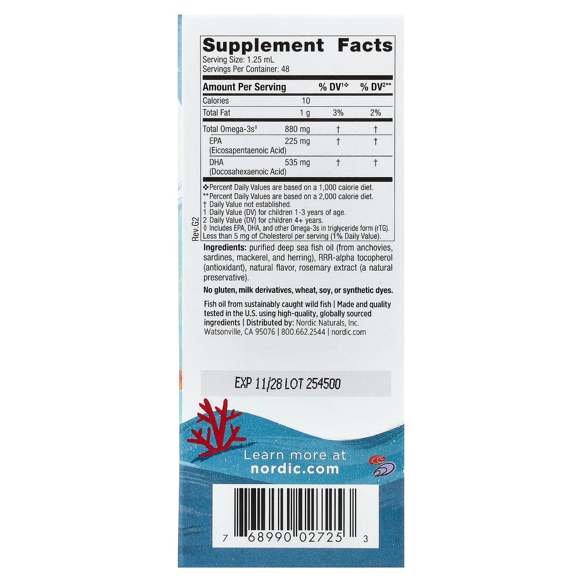 Nordic Naturals Children's DHA Xtra, Ages 1+, Great Berry Punch, 60 ml (2 fl oz) — alternate product view