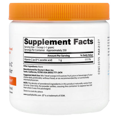Doctor's Best Pure Vitamin C Powder with Q-C, 250 g (8.8 oz) - view 2
