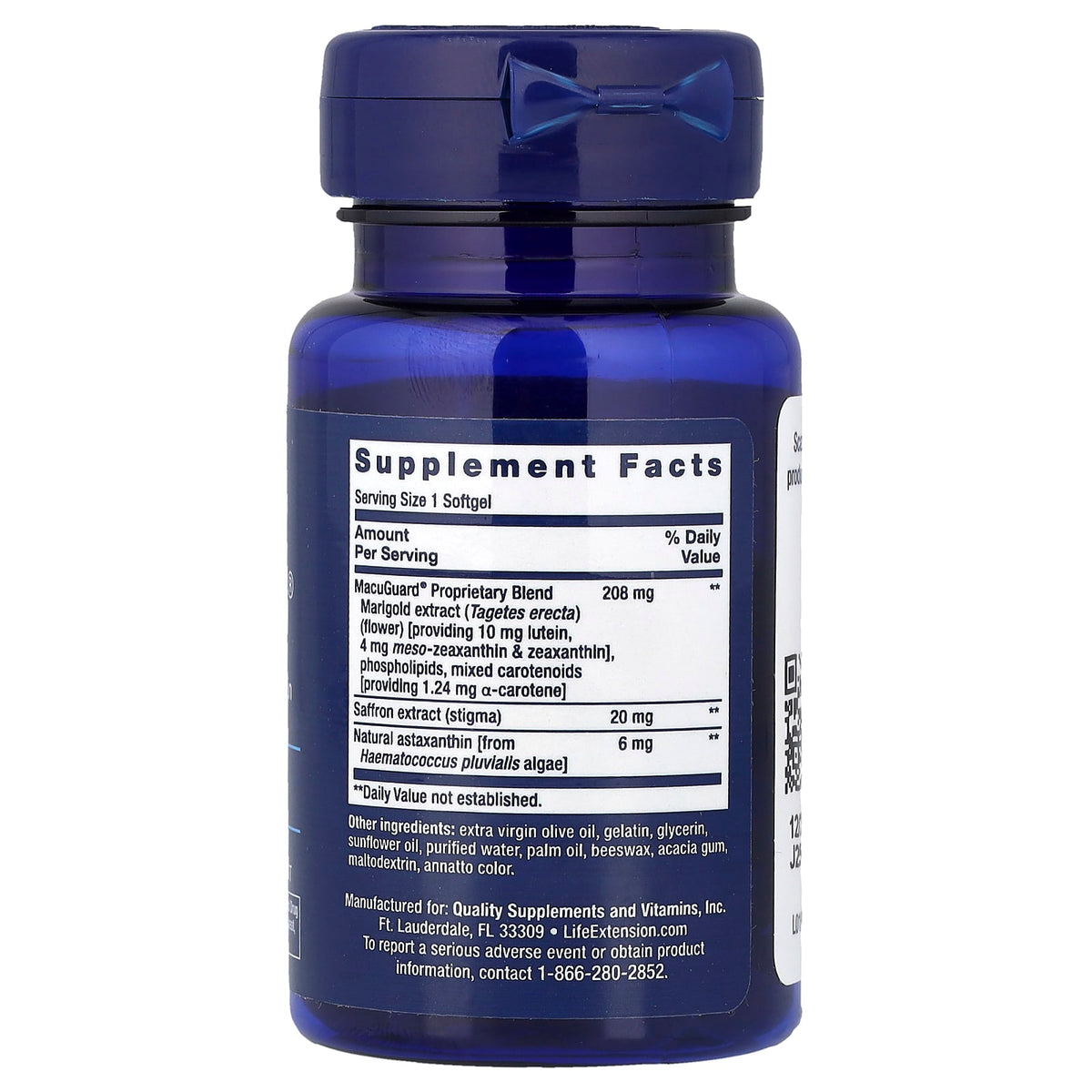 Life Extension MacuGuard Ocular Support with Saffron & Astaxanthin, 60 Softgels — alternate product view