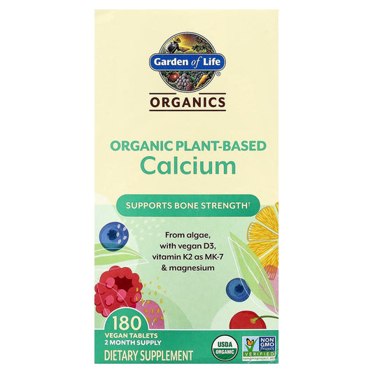 Garden of Life Organics Organic Plant-Based Calcium, 180 Vegan Tablets