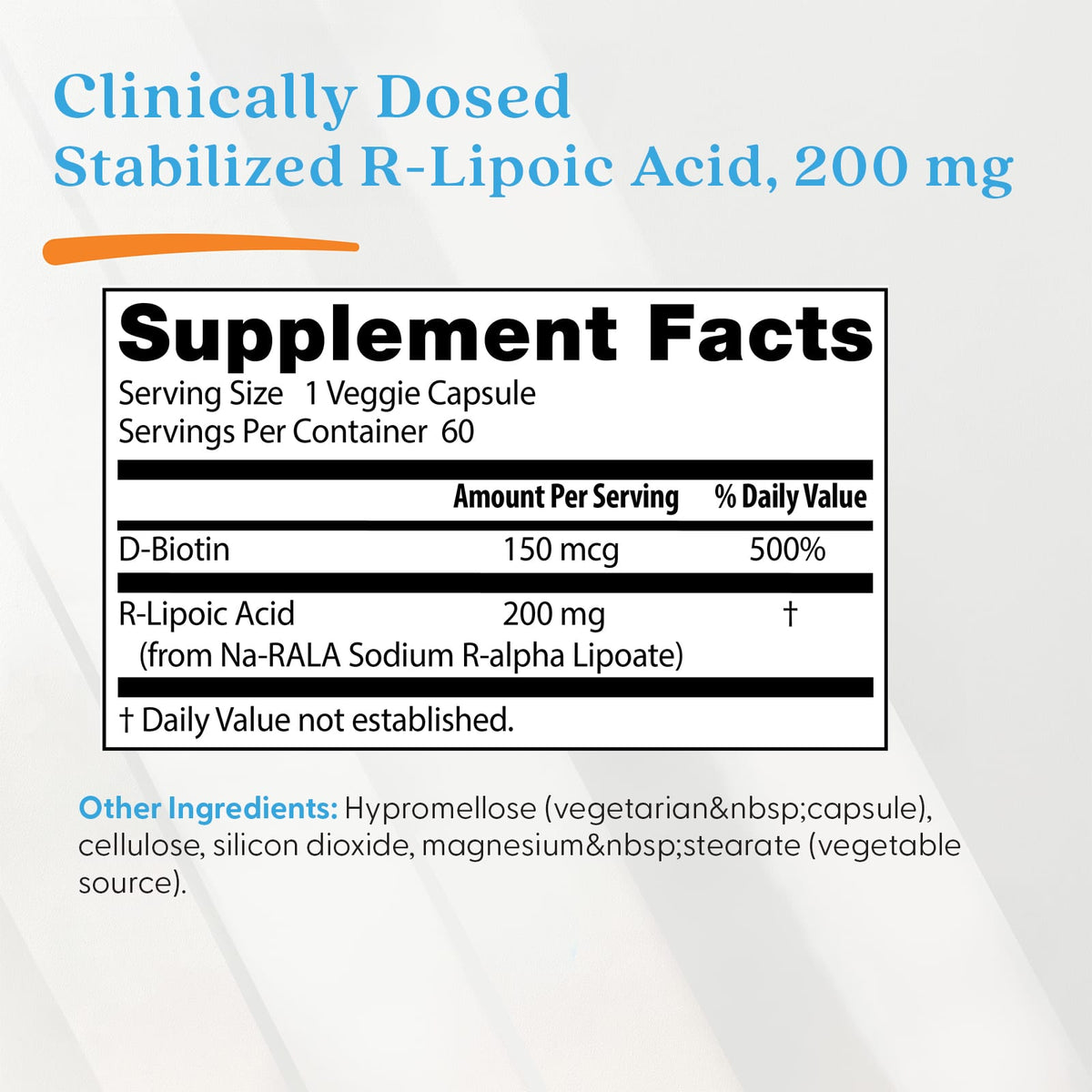 Doctor's Best Stabilized R-Lipoic Acid, 200 mg, 60 Veggie Caps - view 4