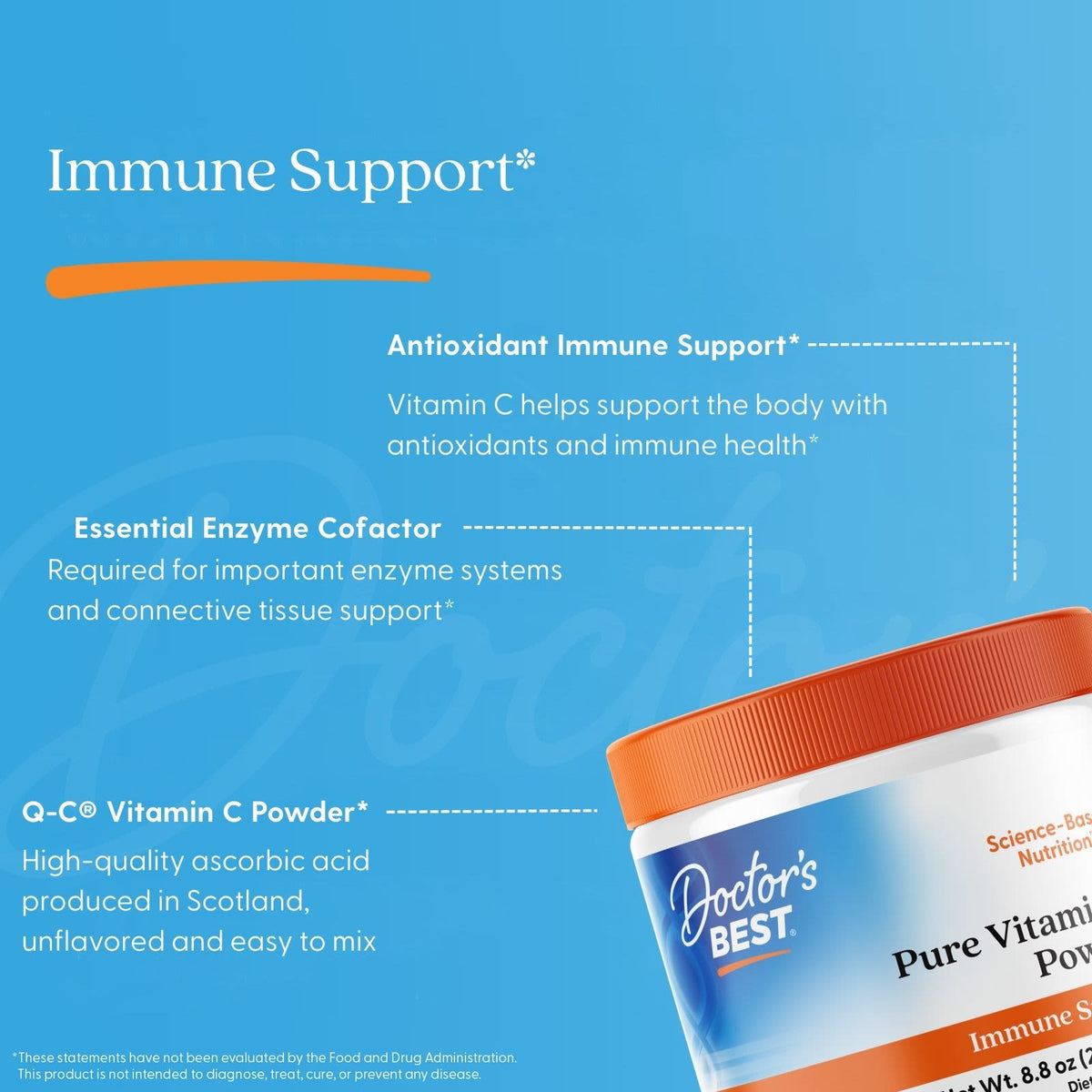 Doctor's Best Pure Vitamin C Powder with Q-C, 250 g (8.8 oz) - view 4