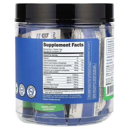 Nutricost Performance BCAA+ Green Apple, 20 Packets - view 2