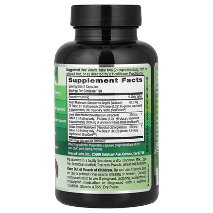 Emerald Laboratories Mushroom Memory & Focus Health, 60 Veg Capsules - view 2