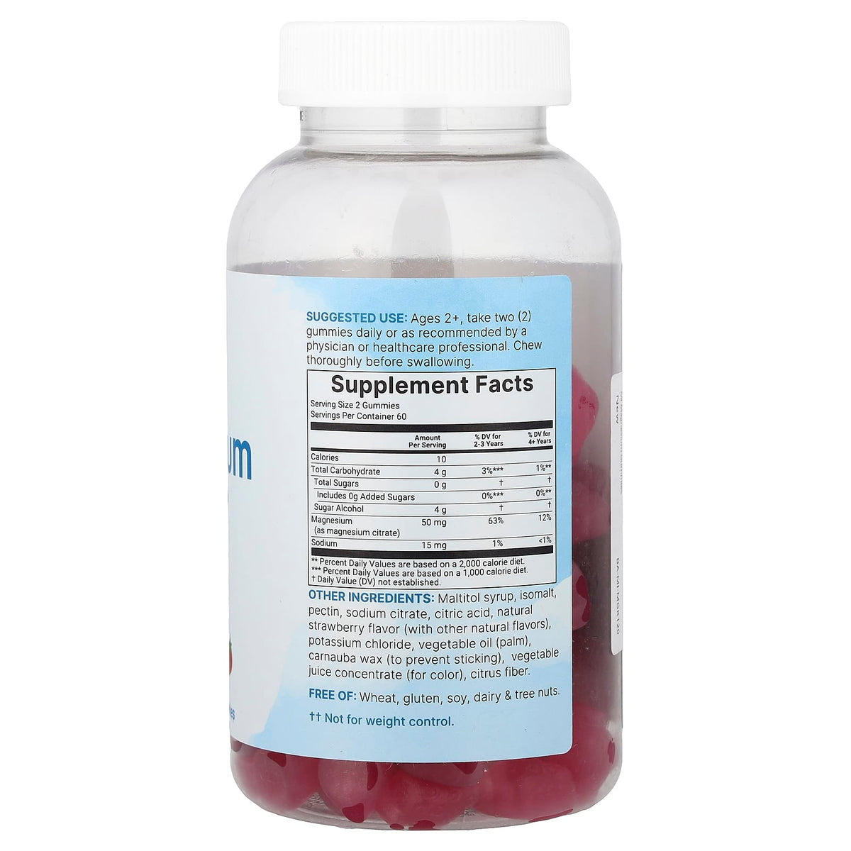 Micro Ingredients Kids Magnesium Gummies Strawberry 120 Gummies — alternate product view