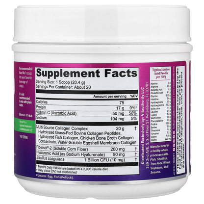 Vitauthority Multi Collagen Protein+ Pre & Probiotics, Unflavoured, 408 g - view 2