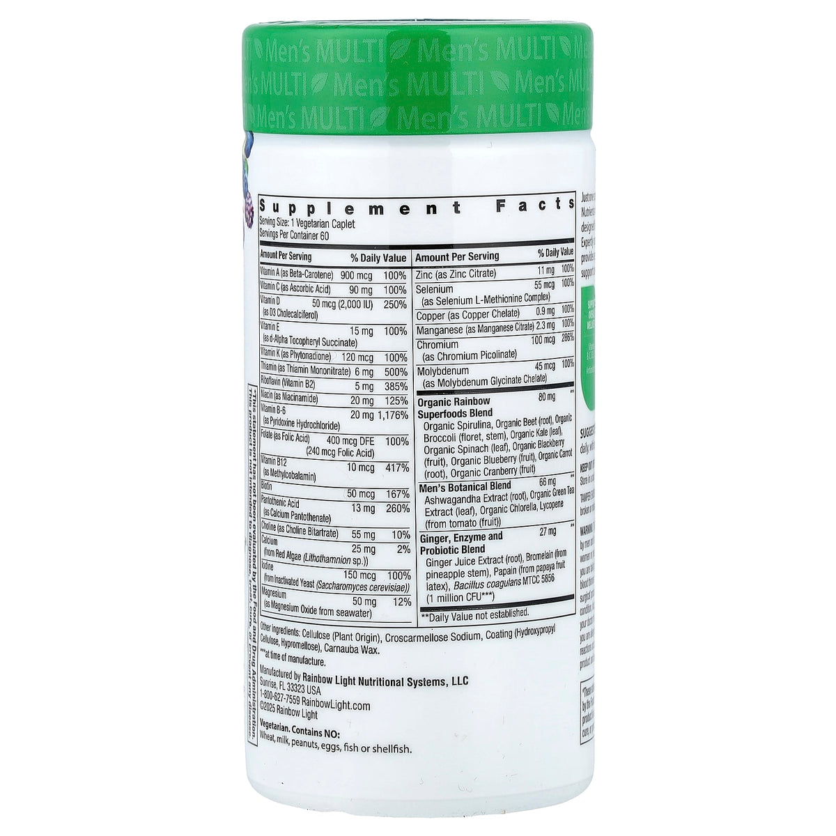 Rainbow Light Men's One+ Real Food Nutrients, 60 Vegetarian Caplets - view 2