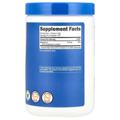 Nutricost Magnesium Citrate, Unflavoured, 210 mg, 500 g (17.9 oz) - view 2