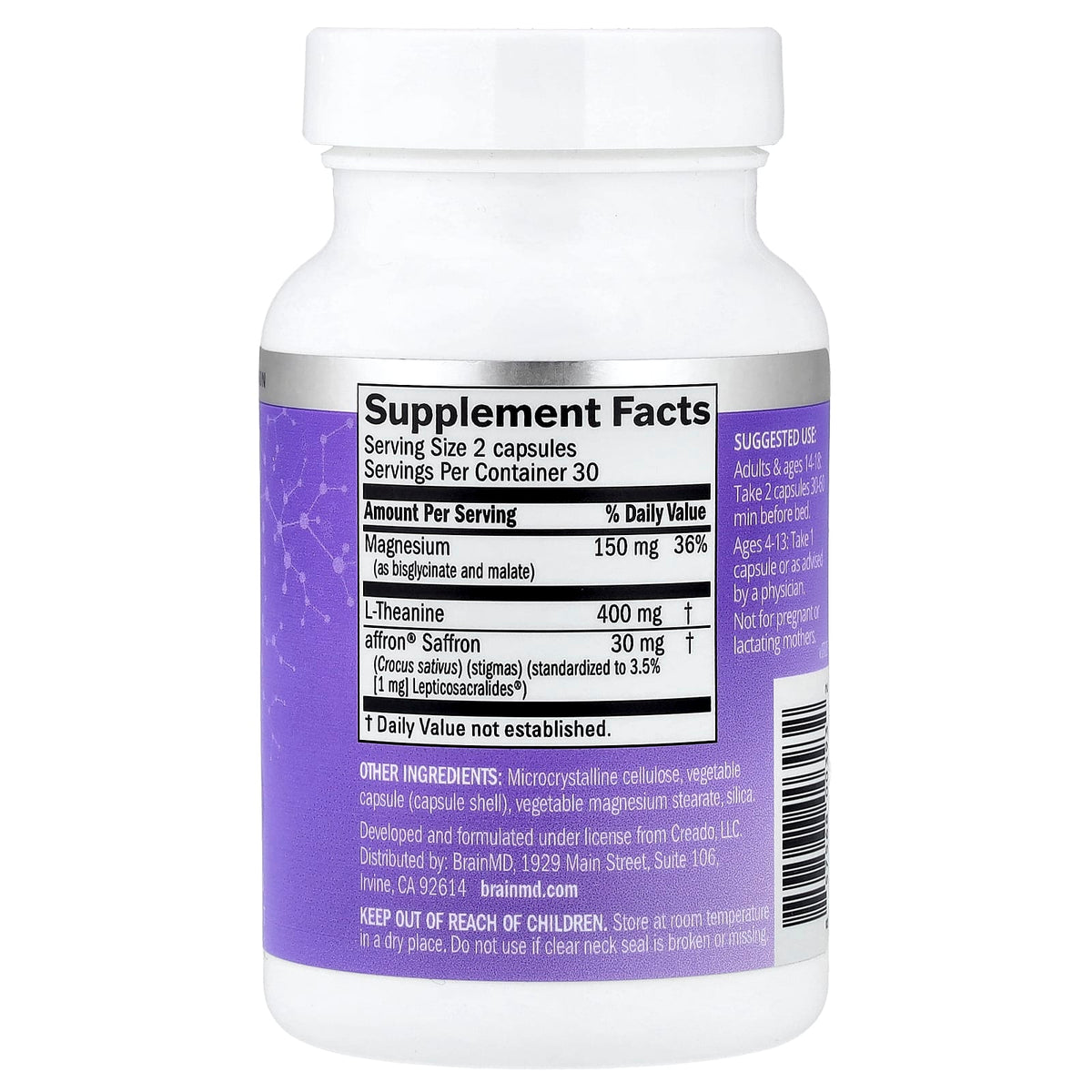 BrainMD Quiet My Mind Sleep, 60 Vegan Capsules - view 2
