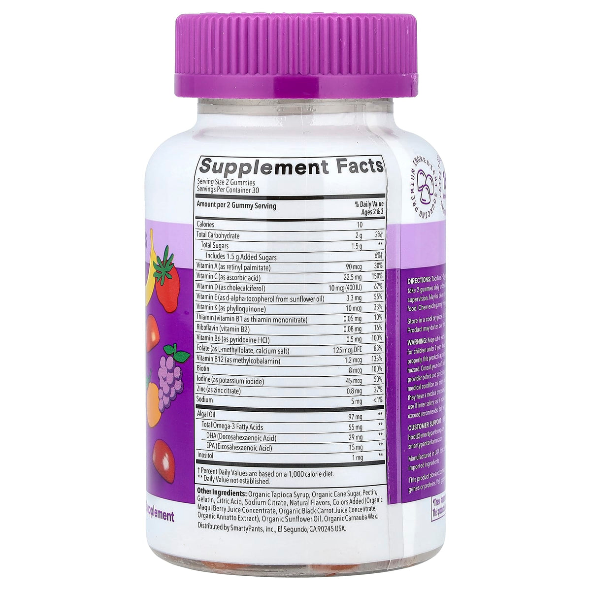 SmartyPants Toddler Plus Multi & Omegas, Mixed Fruit Flavours, 60 Gummies — alternate product view
