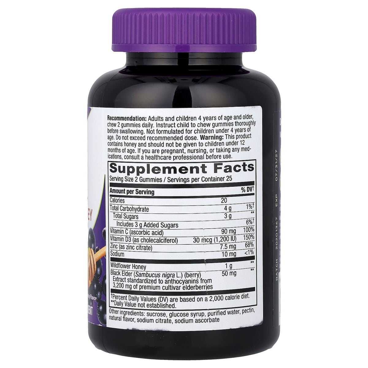 Nature's Way Sambucus Elderberry + Wildflower Honey Gummies, 50 Gummies - view 2