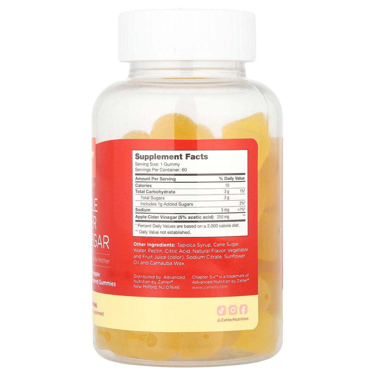 Zahler Chapter Six Apple Cider Vinegar Gummies, Pineapple, 60 Gummies - view 2
