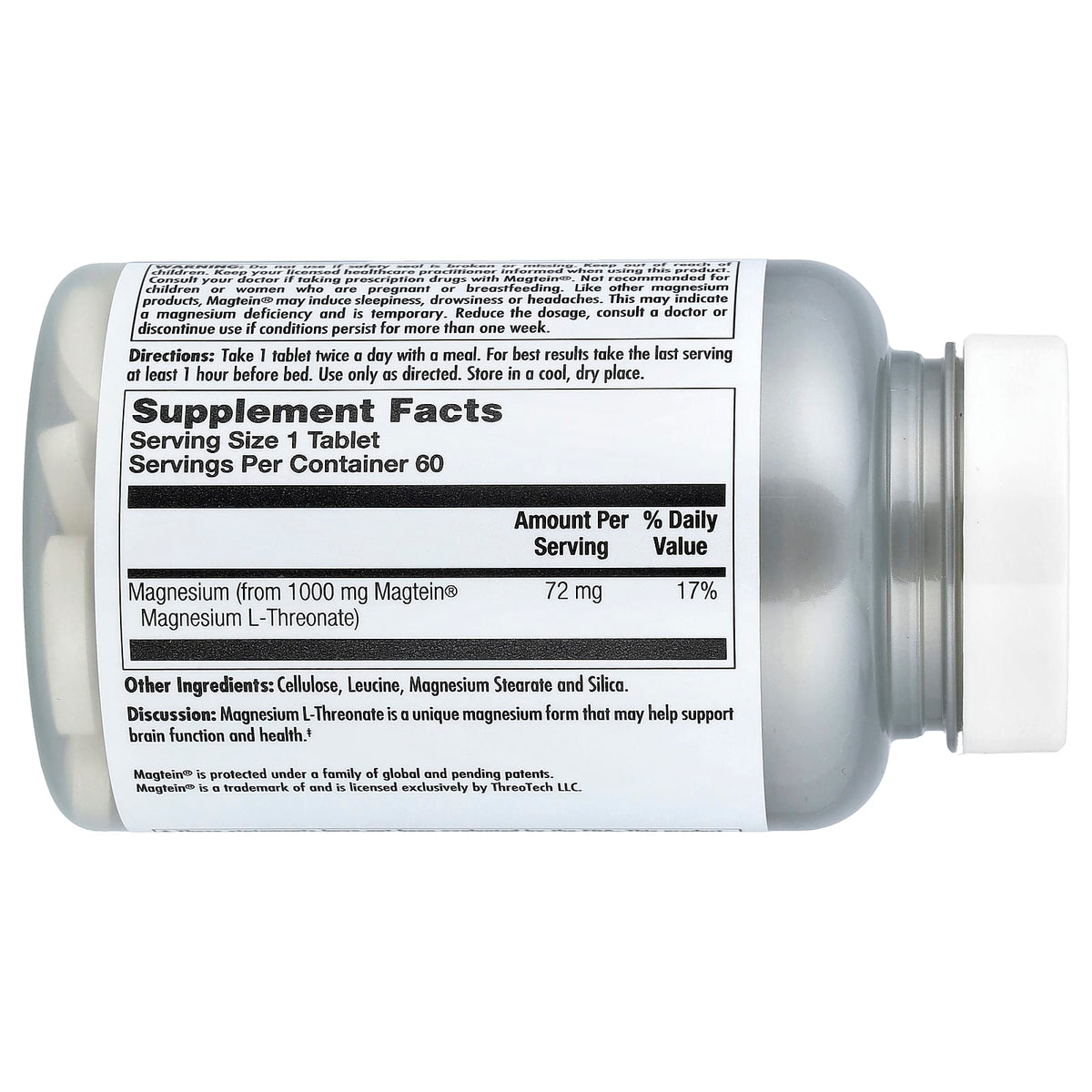 KAL Think Magnesium L-Threonate, 60 Tablets (72 mg per Tablet) - view 2