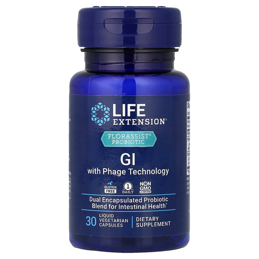 Life Extension Florassist GI Probiotic with Phage Technology, 30 Veg Capsules
