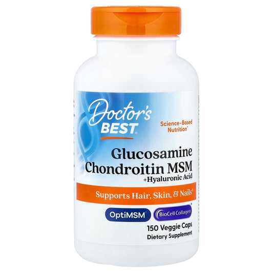 Doctor's Best Glucosamine Chondroitin MSM + Hyaluronic Acid, 150 Veggie Caps