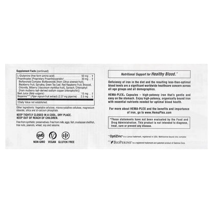 NaturesPlus Hema-Plex Iron 60 Capsules - view 3