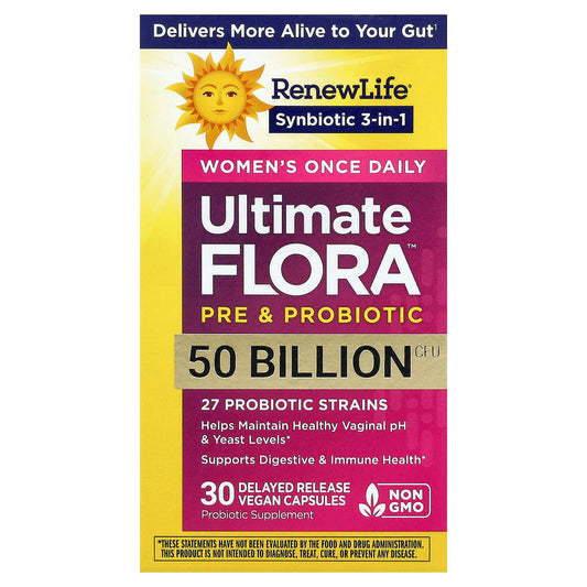 Renew Life Women's Once Daily Ultimate Flora Pre & Probiotic, 30 Capsules