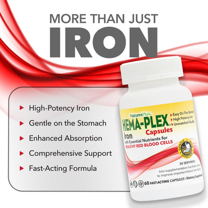 NaturesPlus Hema-Plex Iron 60 Capsules - view 4