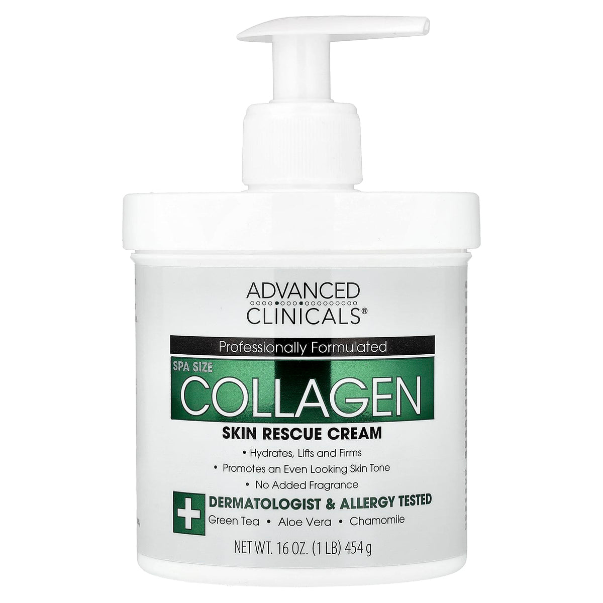 Advanced Clinicals Collagen Skin Rescue Cream 454 g (16 oz) — product view
