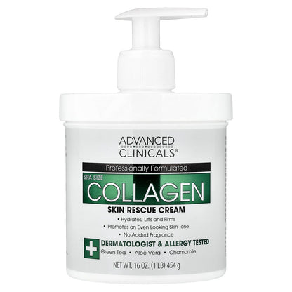 Advanced Clinicals Collagen Skin Rescue Cream 454 g (16 oz)