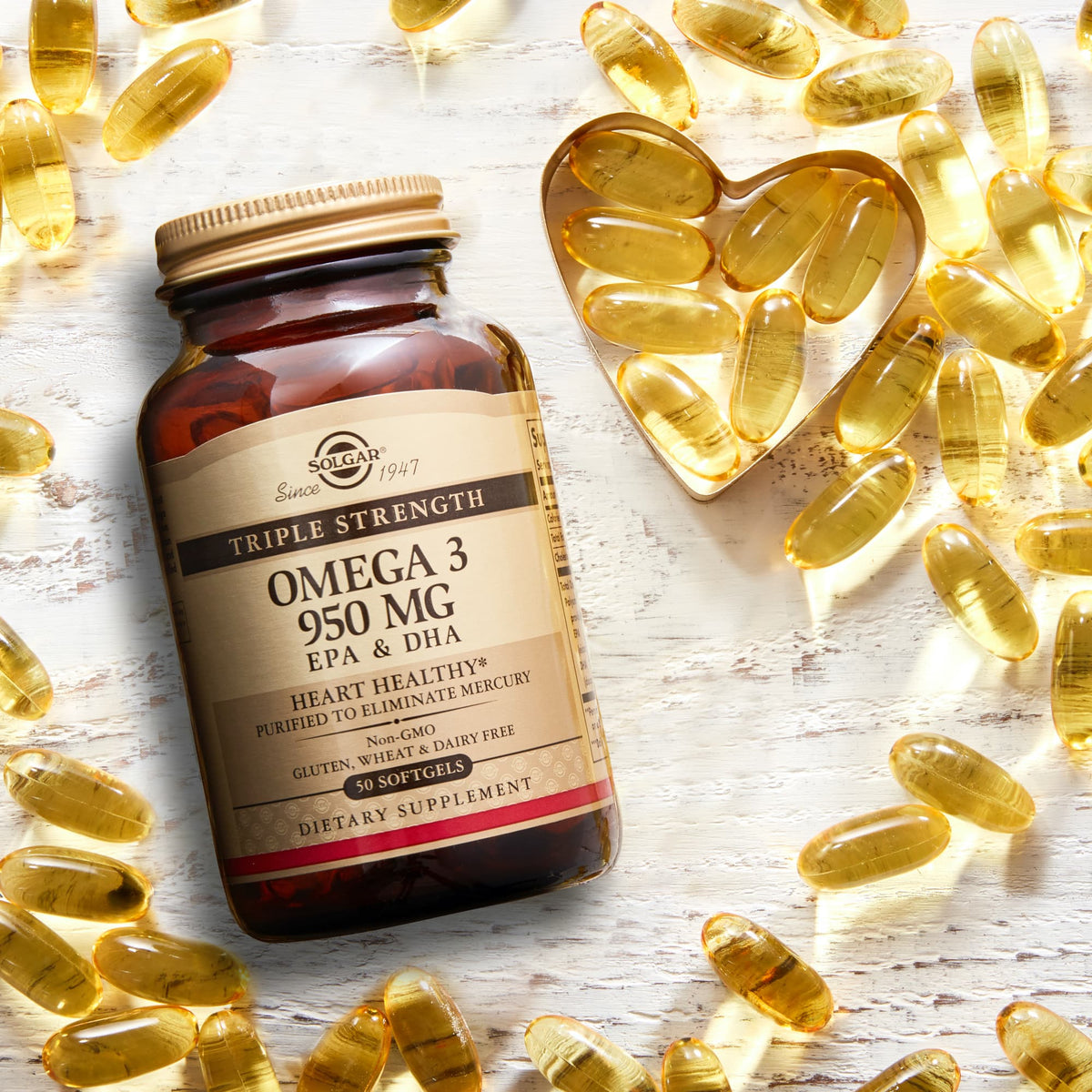 Solgar Omega-3 EPA & DHA Triple Strength 950 mg, 100 Softgels - view 6