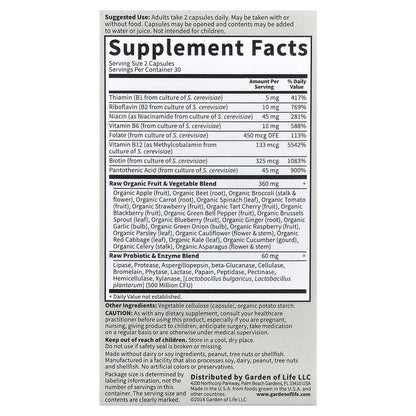 Garden of Life Vitamin Code RAW B-Complex, 60 Vegan Capsules - view 2