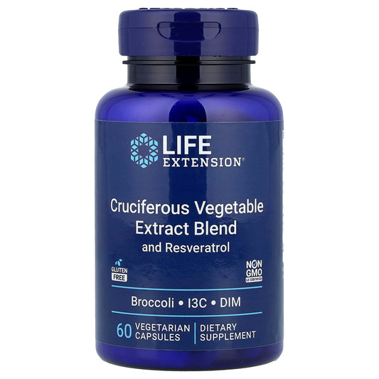 Life Extension Cruciferous Extract Blend with Resveratrol, 60 Capsules